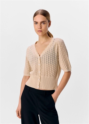 Noemi knit 2/4 cardigan Sandshell Object 